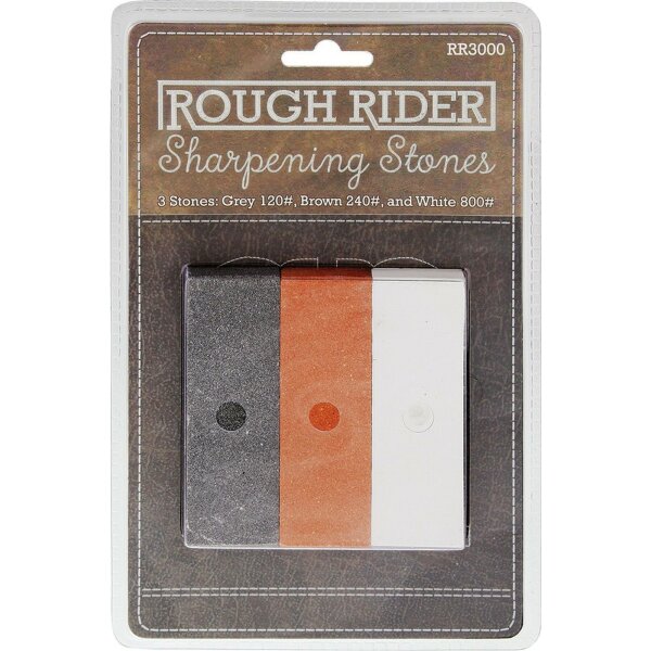 Rough Ryder Rider Schärfstein Schleifstein Set 3 Stück Körnung 120 / 240 / 800