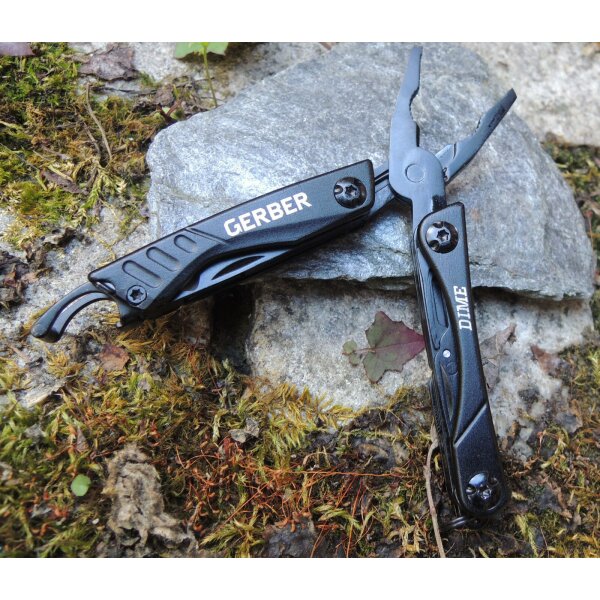 Gerber Dime Micro Multi-Tool Black Mini Multitool 3Cr13 Stahl 10 Funktionen