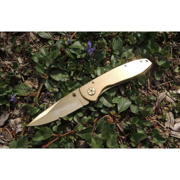 Smith & Wesson Messer Executive gold Taschenmesser 7Cr17 Stahl