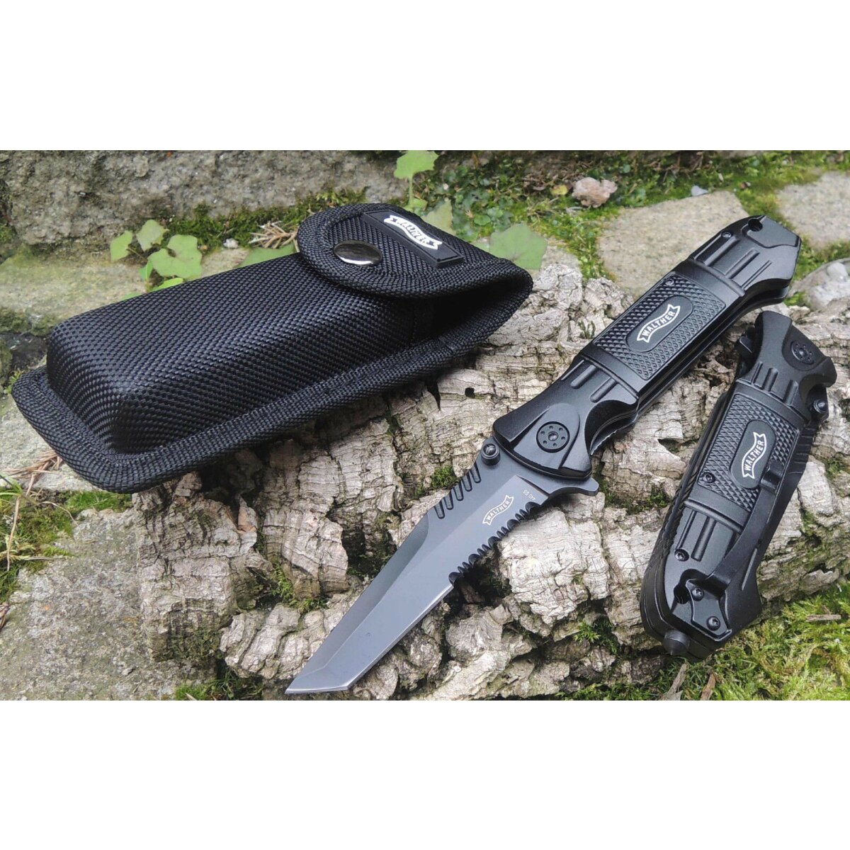 Walther Black Tac Tanto Klappmesser Einsatzmesser Outdoormesser mit Glasbrecher 