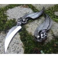 Albainox Biker Messer Skull Folder Totenkopf Antik Finish...