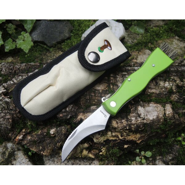 Albainox Pilzmesser APFELGRÜN Mushroom Knife Schwammerlmesser Bürste Pinzette