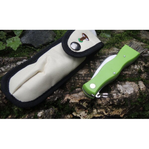 Albainox Pilzmesser APFELGRÜN Mushroom Knife Schwammerlmesser Bürste Pinzette