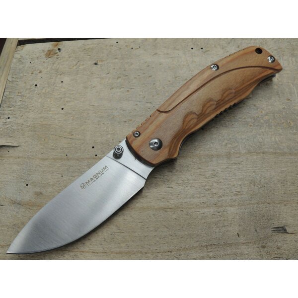 Böker Magnum Messer Pakka Hunter Taschenmesser 440B Stahl Pakkaholz 01MB700