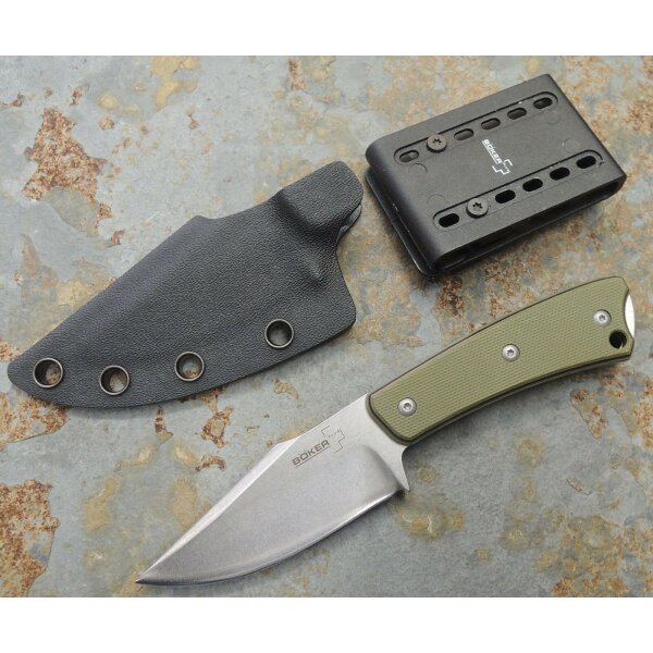Böker Plus Piranha 440C G10 Grün inkl. Kydexscheide Messer 02BO005