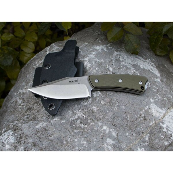 Böker Plus Piranha 440C G10 Grün inkl. Kydexscheide Messer 02BO005