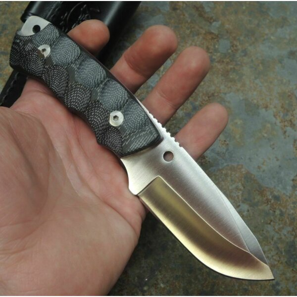 J&V Nano 2.0 MoVa Micarta Schwarz inkl. Lederscheide