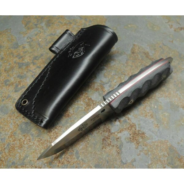 J&V Nano 2.0 MoVa Micarta Schwarz inkl. Lederscheide