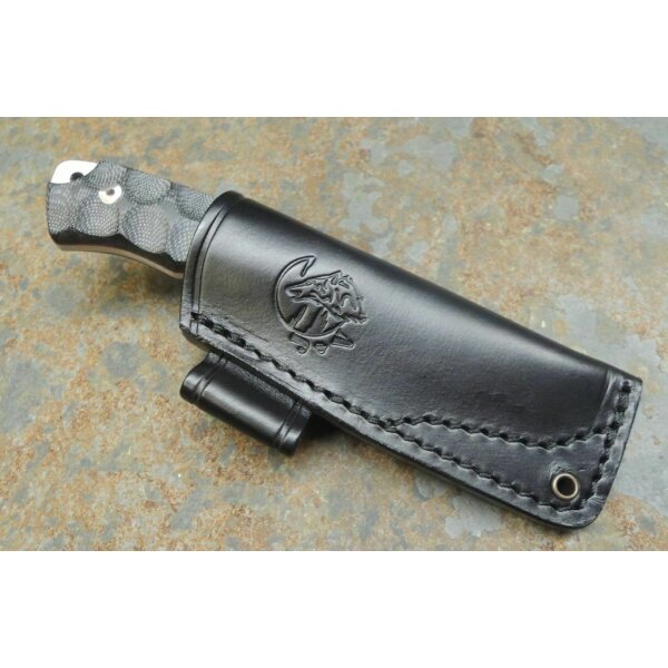 J&V Nano 2.0 MoVa Micarta Schwarz inkl. Lederscheide