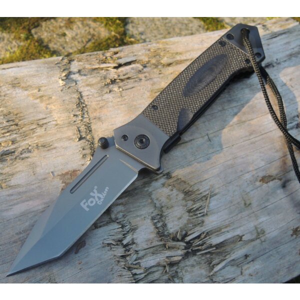 Fox Outdoor Tanto Beast Messer Taschenmesser G10 Griff schwarz