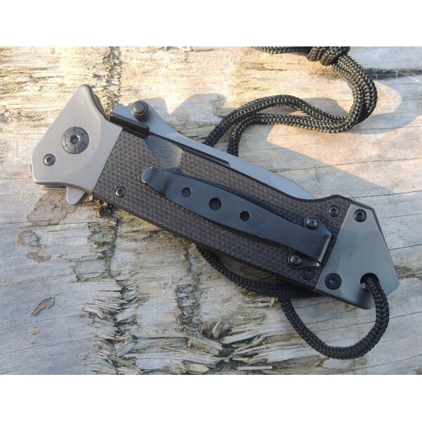 Fox Outdoor Tanto Beast Messer Taschenmesser G10 Griff schwarz