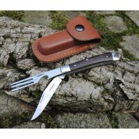 Haller Camping Taschenmesser Messer Holzgriff Gabel...