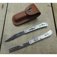Haller Camping Taschenmesser Messer Holzgriff Gabel...