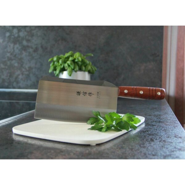 Haller Chinesisches Küchenmesser Kochmesser Fleisch-, Fischmesser etc. Holzgriff