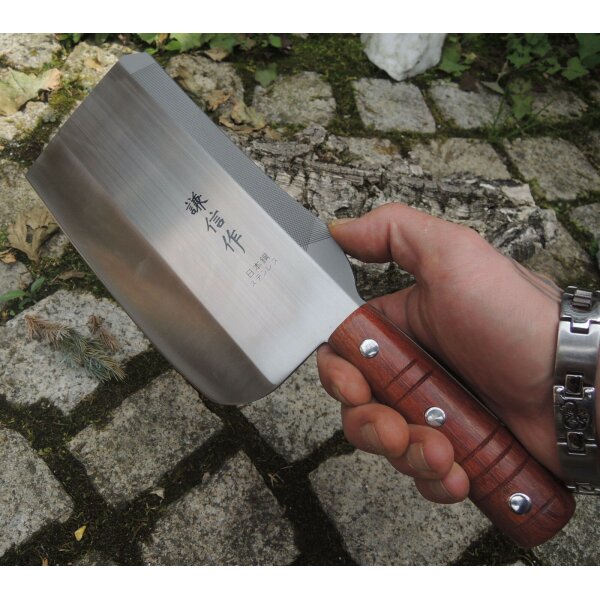 Haller Chinesisches Küchenmesser Kochmesser Fleisch-, Fischmesser etc. Holzgriff