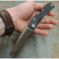 Manly Peak D2 satiniert G10 Schwarz Backlock Clip
