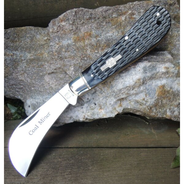 Rough Ryder Rider COAL MINER HAWKBILL Messer Taschenmesser Büffelhorngriff