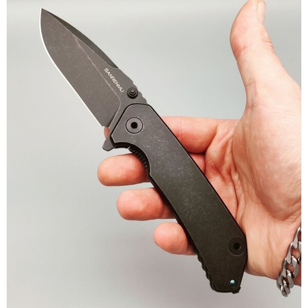 Sanrenmu Messer RAVAGE DARK 9008-SB Messer Flipper 12C27 Stahl Beta Plus Lock