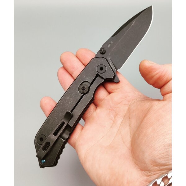 Sanrenmu Messer RAVAGE DARK 9008-SB Messer Flipper 12C27 Stahl Beta Plus Lock