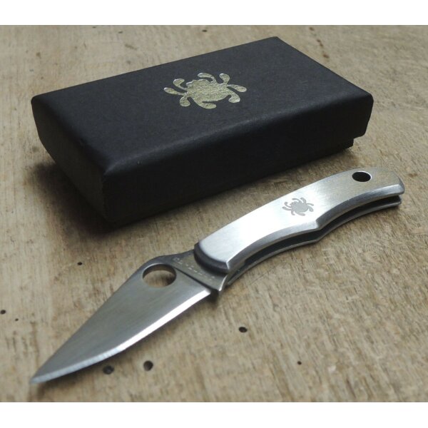 Spyderco  Bug Knife Plain Messer 3Cr13MoV Stahl Edelstahl Silber 01SP609