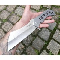S-Tec Cleaver XXL Taschenmesser Messer 440 Stahl SILVER +...
