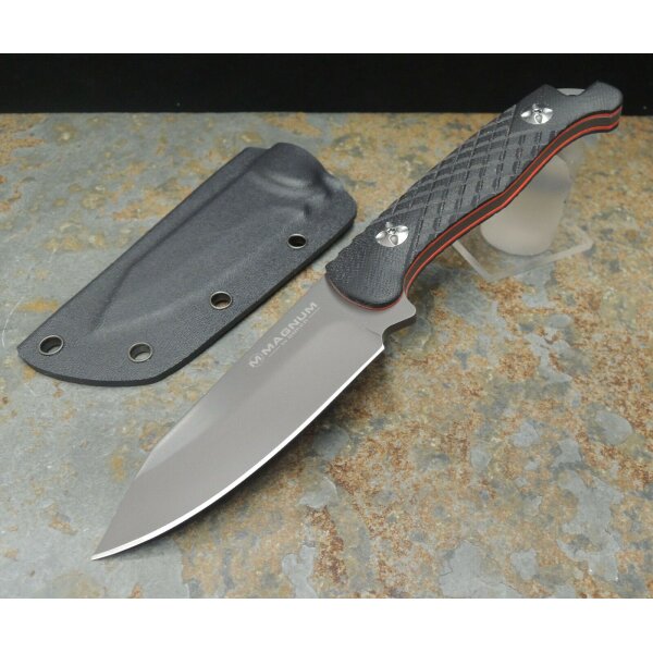 Böker Magnum Life Knife Bushcraft Outdoormesser 440 Stahl Kydexscheide G10 Griff 02MB201