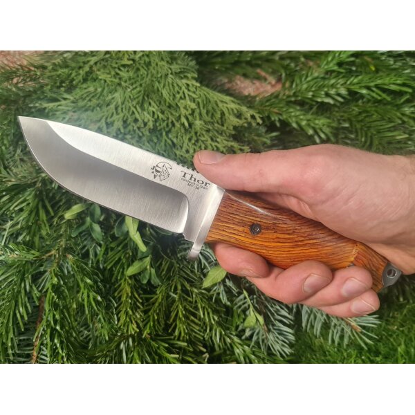 J&V Forester Knives Thor Cocobolo Outdoor Jagdmesser MoVa 58 Stahl Lederscheide