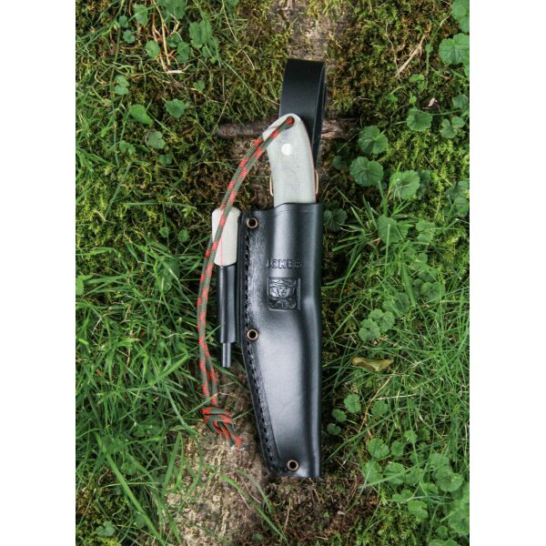 Joker Bushcrafter N695 Micarta Grün inkl. Feuerstarter Dangler Lederscheide