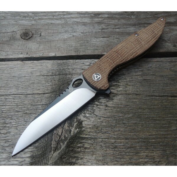 QSP Knife LOCUST QS117A Messer VG10 Stahl Leinen Micarta Kugellager Titanclip