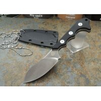 QSP Knife NECKMUK QS125-A Neck Knife D2 Stahl Black G10