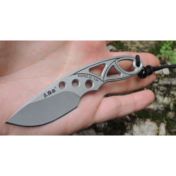 Sanrenmu "The Violet" Messer 4101 Neck Knife 12C27 Stahl ABS Scheide LED Lampe