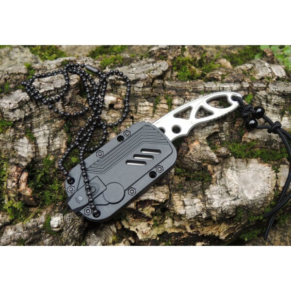 Sanrenmu "The Violet" Messer 4101 Neck Knife 12C27 Stahl ABS Scheide LED Lampe