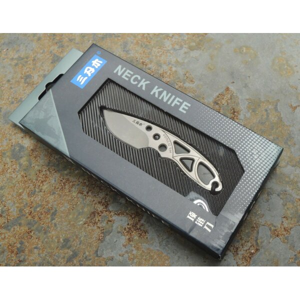Sanrenmu "The Violet" Messer 4101 Neck Knife 12C27 Stahl ABS Scheide LED Lampe