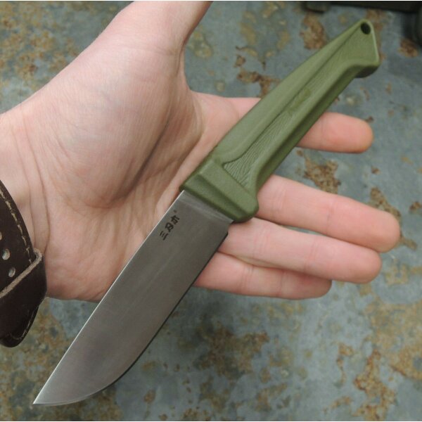 SanRenmu S708-1 oliv Messer Fixed Blade Outdoormesser 12C27 Stahl Polymergriff