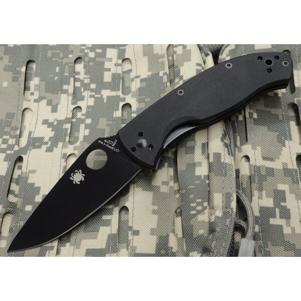 Spyderco Tenacious Black Plain 8Cr13MoV G10 Schwarz 01SP745