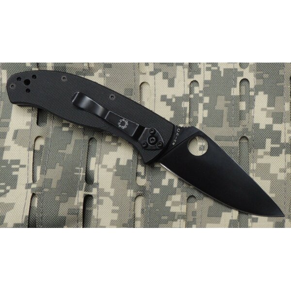 Spyderco Tenacious Black Plain 8Cr13MoV G10 Schwarz 01SP745