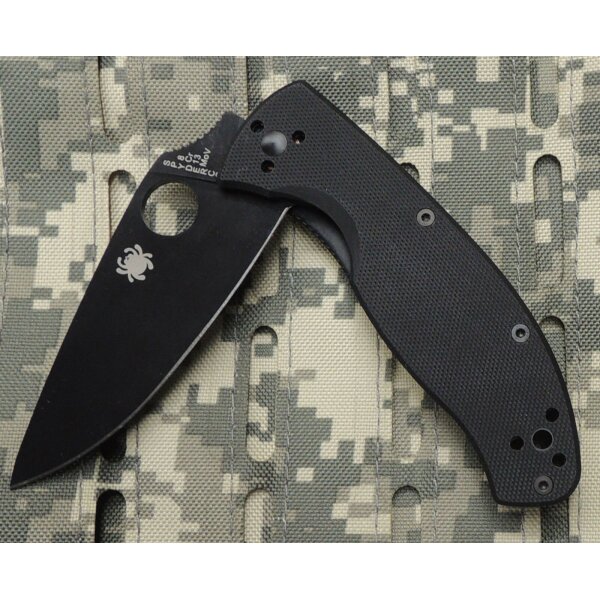 Spyderco Tenacious Black Plain 8Cr13MoV G10 Schwarz 01SP745