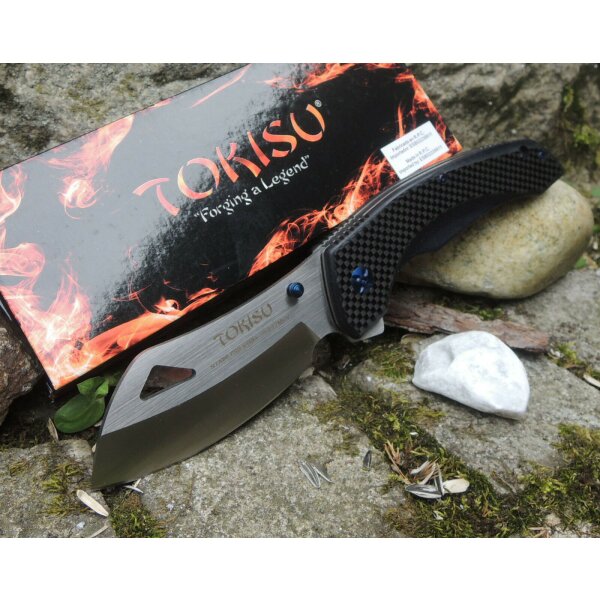 Tokisu Knives KOTAROU XL Messer Folder 7Cr17MoV Stahl G10 Kohlefasergriff
