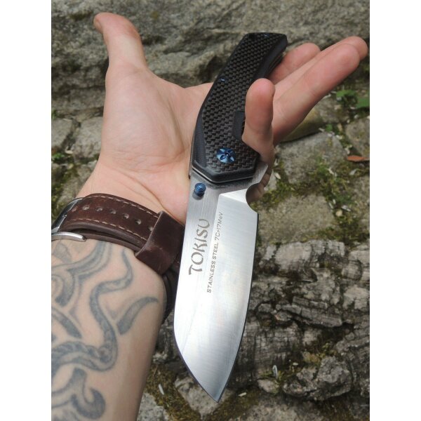 Tokisu Knives Messer Taschenmesser Folder 7Cr17 Stahl G10 / Carbon Griff