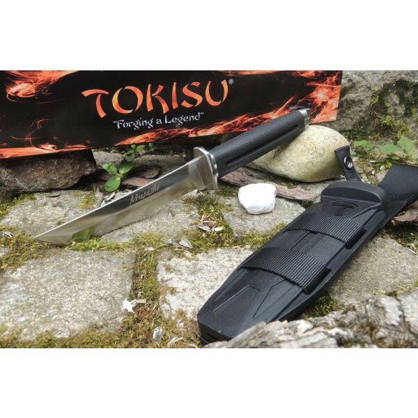 Tokisu Knives MUSASHI Messer Fahrtenmesser 7Cr17MoV Stahl Rubber Handle