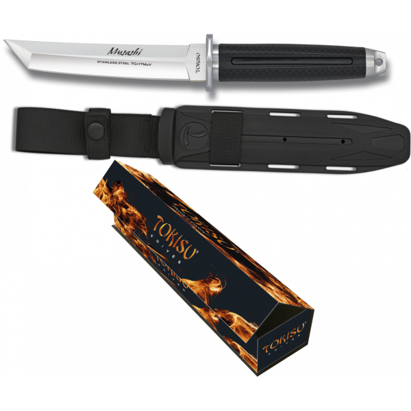 Tokisu Knives MUSASHI Messer Fahrtenmesser 7Cr17MoV Stahl Rubber Handle