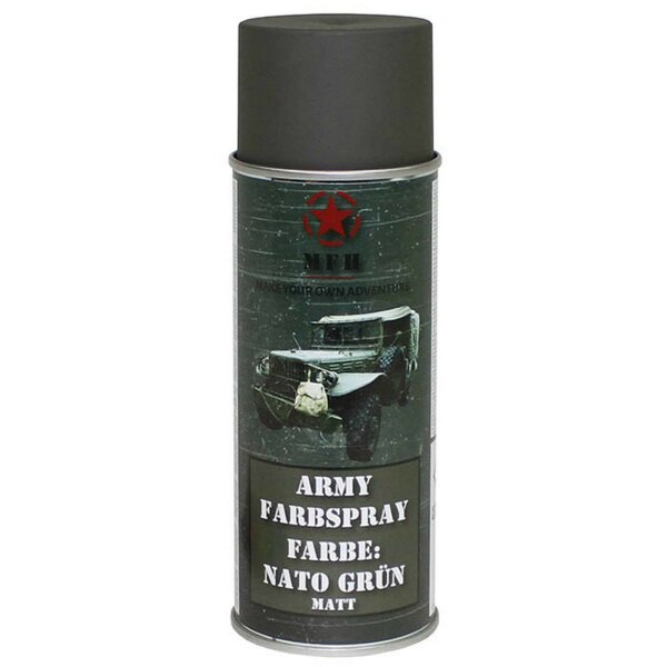 MFH BW Armee Army Sprühfarbe Farbspray Militärfarbe 400ml Sprühdose Spraydose NATO-grün