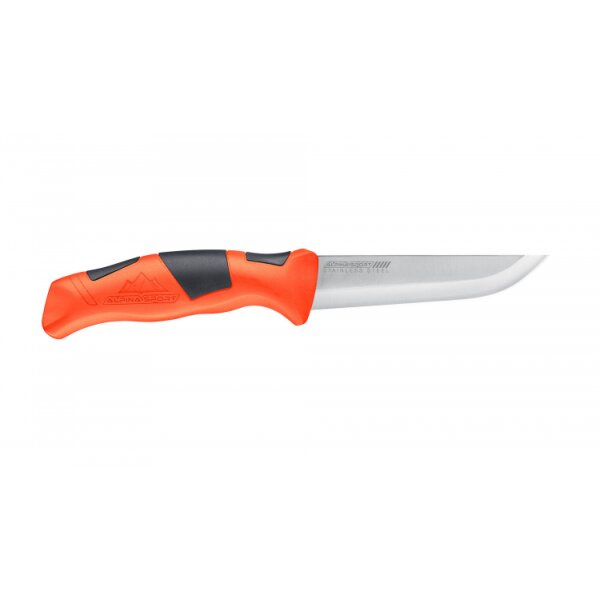 Alpina Sport ANCHO Allzweckmesser Fahrtenmesser Scheide 420 Stahl TPR 3 Farben Orange