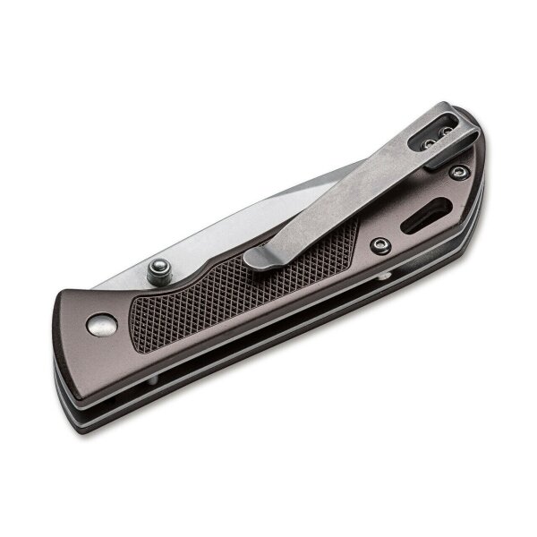 Böker Magnum ADVANCE CHECKERING DARK BRONZE Messer 440C Stahl Nylonetui 01RY303