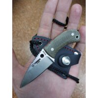 Cudeman Yoda N695 Micarta Grün inkl. Lederscheide
