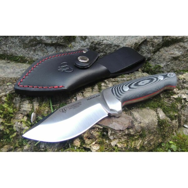 Cudeman Huracan N695 Micarta Schwarz inkl. Lederscheide
