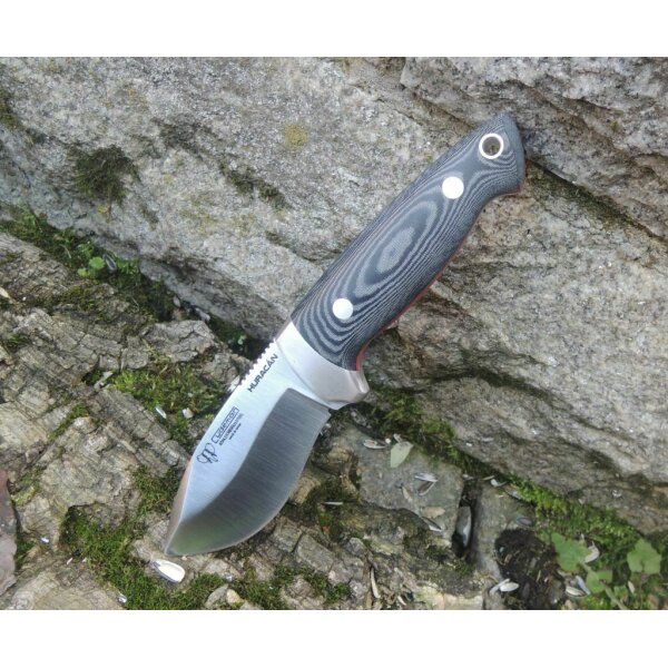 Cudeman Huracan N695 Micarta Schwarz inkl. Lederscheide