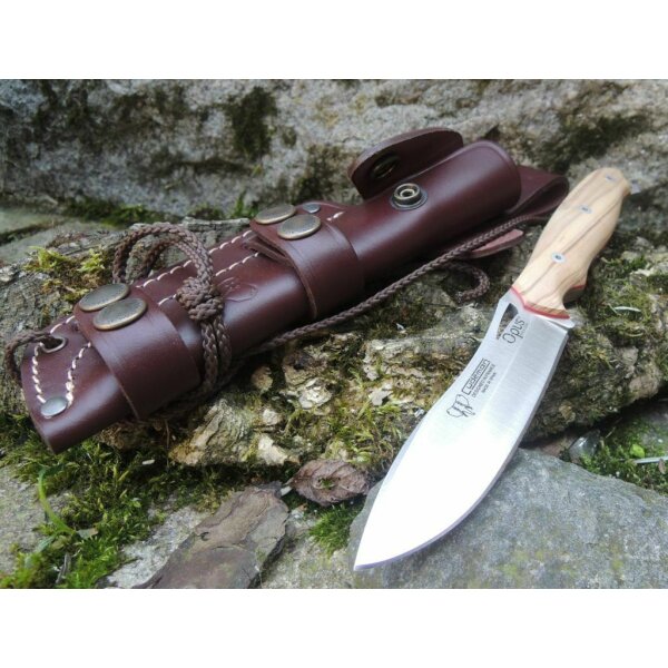 Cudeman Ness Wolf Opus Design Skinner N695 Olivenholz Braun inkl. Lederscheide