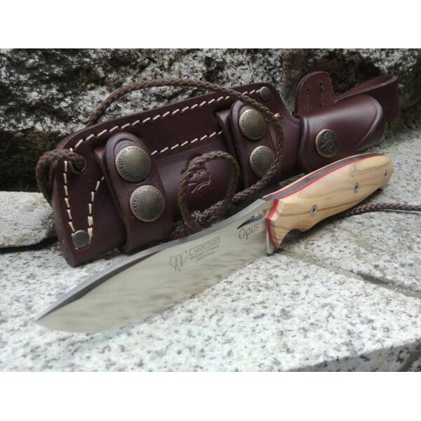 Cudeman Ness Wolf Opus Design Skinner N695 Olivenholz Braun inkl. Lederscheide