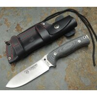 Cudeman SVK1 N690 Micarta Schwarz inkl. Lederscheide